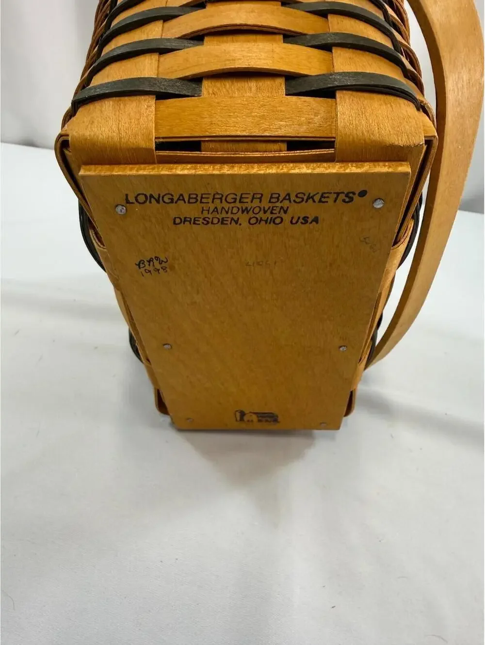 1998 Longaberger Heartland Small Purse Basket w/Hinged Lid 9.5